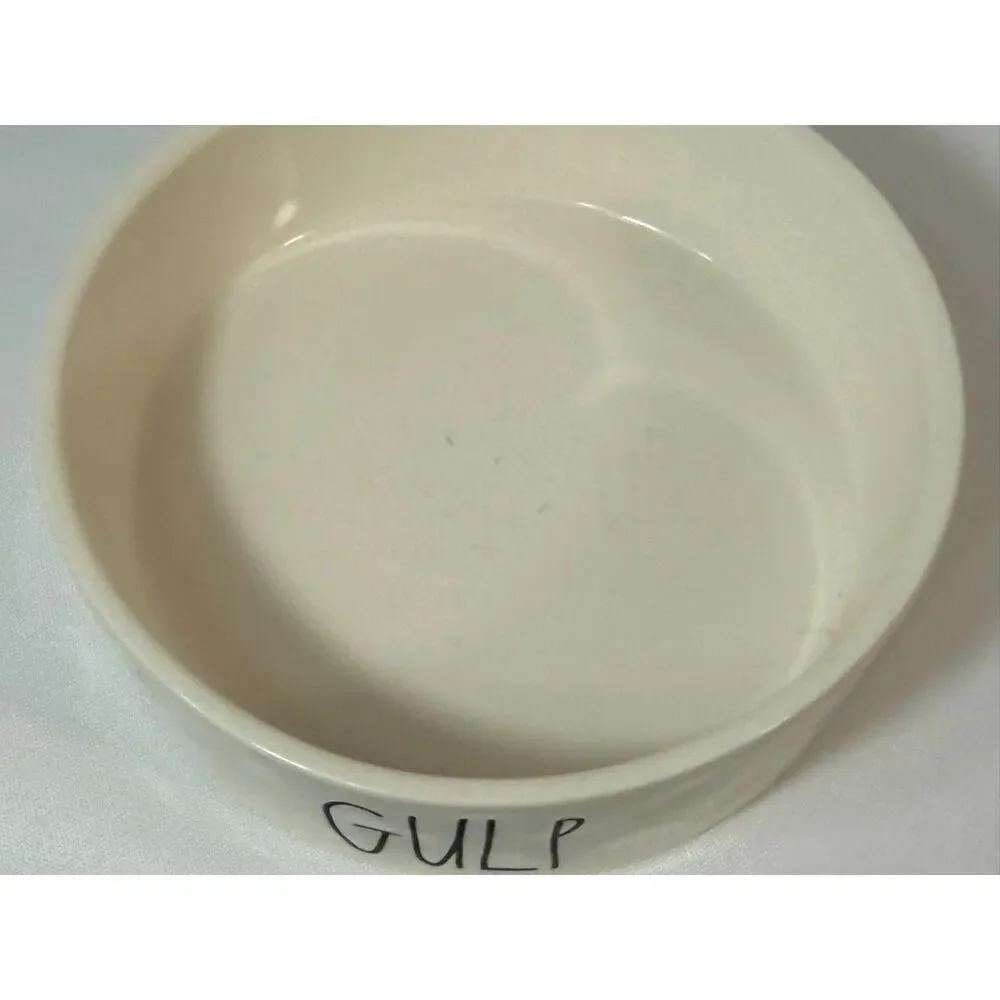 Rae Dunn Meow Gulp Pet Can Dog Food Water Dish Artisan Collection Dog/Cat Lover